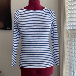 Blue and white striped joe fresh Boat Neck Top